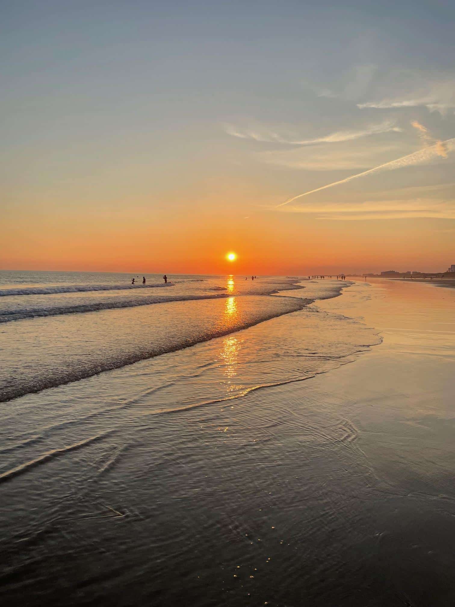 coucher de soleil plage camping la conge